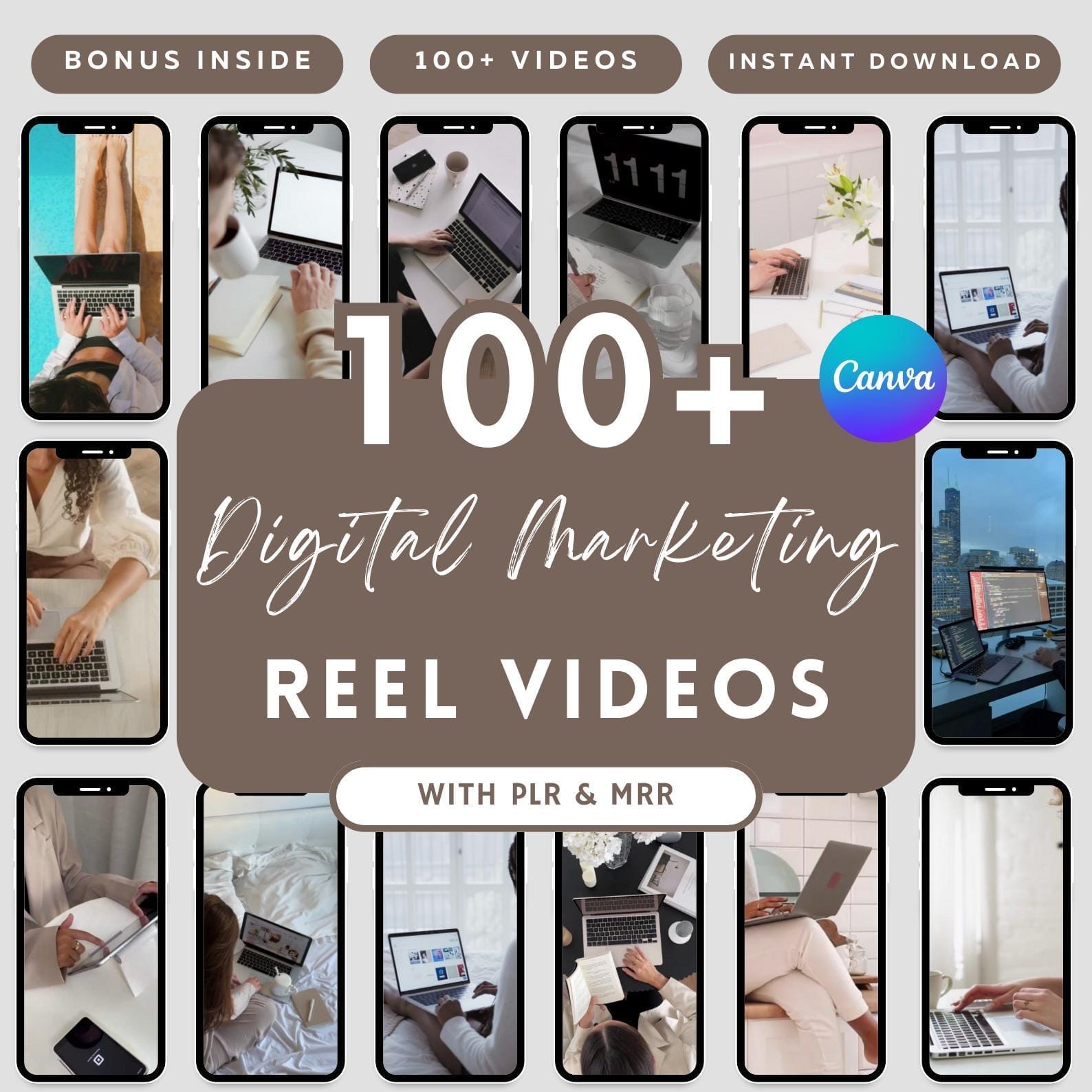 Faceless digital marketing videos for Instagram Reels and TikTok