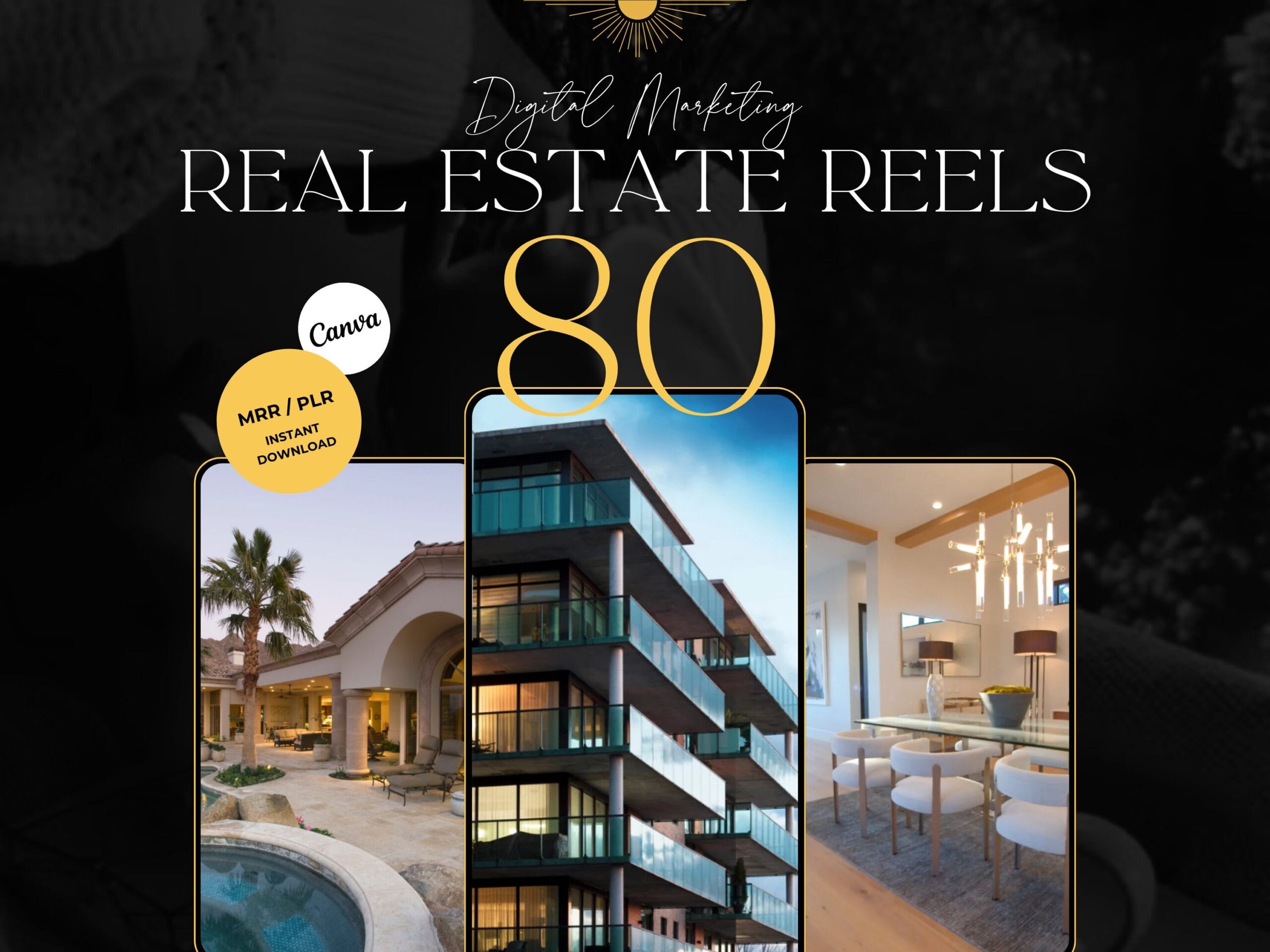 Luxury real estate Instagram reels for Canva templates